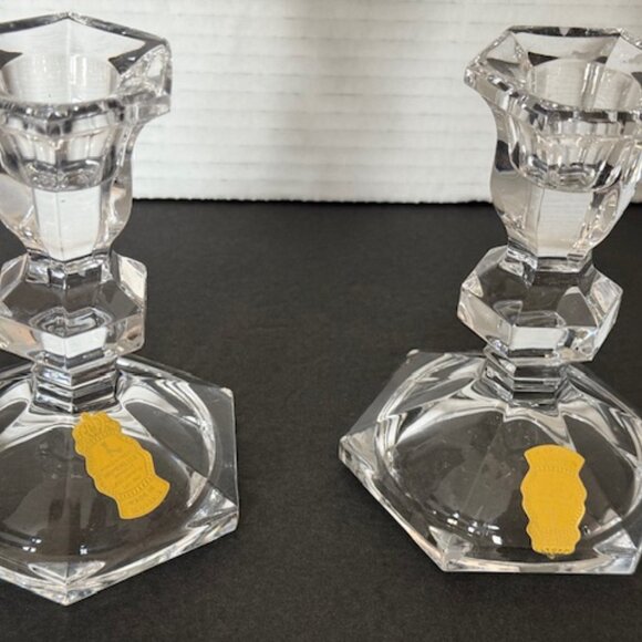 Vintage IMPERLUX Handcut Lead Crystal Candlesticks - Made in Slovakia - Picture 7 of 7